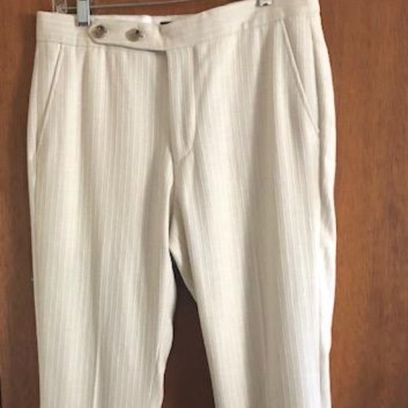 ASOS, soft white/cream, cotton blend, tapered,women's trouser, nubby texture - Picture 3 of 10